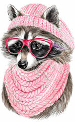 Dimantu mozaīkas komplekts uz rāmja TM Varvikas - Raccoon with glasses LC009e 20x30 cm cena un informācija | Dimantu mozaīkas | 220.lv