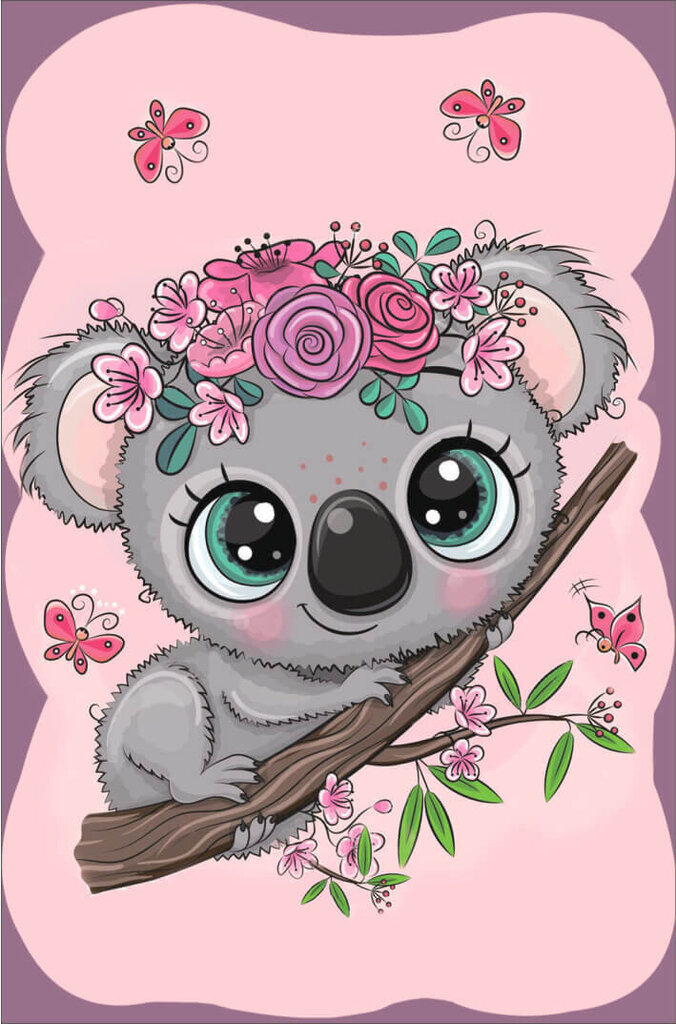 Dimantu mozaīkas komplekts uz rāmja TM Varvikas - Little Koala LC020e 20x30 cm cena un informācija | Dimantu mozaīkas | 220.lv