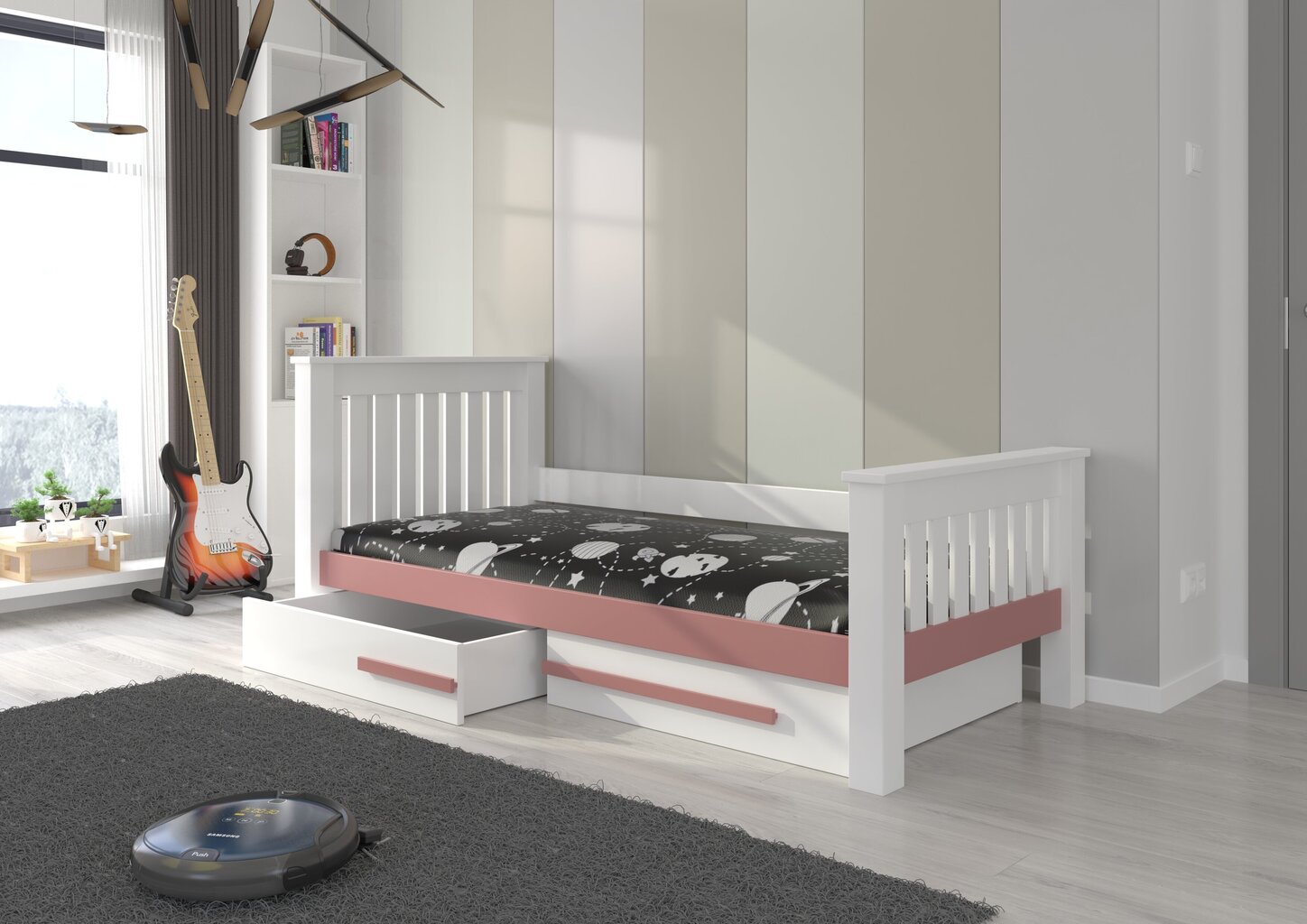 Bērnu gulta Carmel 197x95x97cm cena un informācija | Bērnu gultas | 220.lv