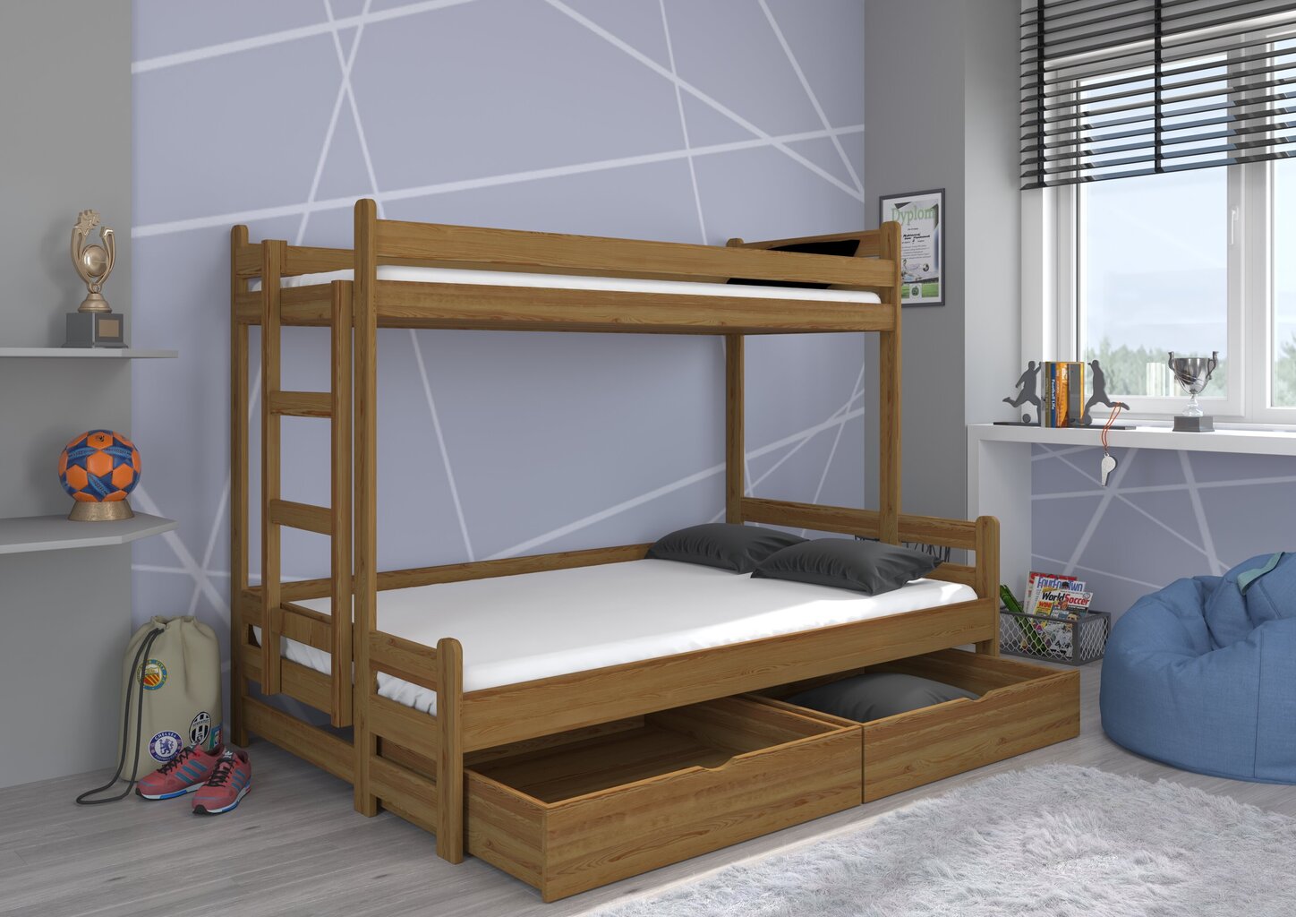 Bērnu gulta Benito 212x128x165cm cena un informācija | Bērnu gultas | 220.lv