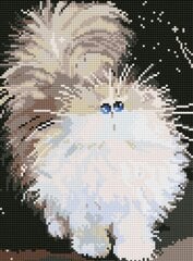 Dimantu mozaīkas komplekts uz rāmja TM Varvikas - Cute Fluffy Cat LE085e 30x40 cm цена и информация | Алмазная мозаика | 220.lv