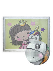 Алмазная мозаика 30x40 cm.  "Princess with a Small Unicorn" цена и информация | Алмазная мозаика | 220.lv