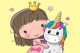 Алмазная мозаика 30x40 cm.  "Princess with a Small Unicorn" цена и информация | Алмазная мозаика | 220.lv