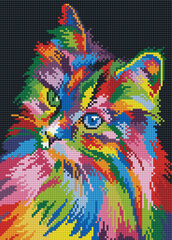 Алмазная мозаика 30x40 cm.  "Through the eyes of a cat" цена и информация | Алмазная мозаика | 220.lv