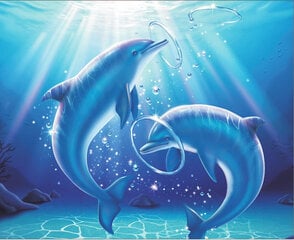 Dimanta mozaīka ar rāmi TM Varvikas Playing Dolphins LG223e 40x50 cm цена и информация | Алмазная мозаика | 220.lv