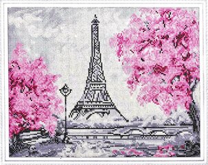 Dimantu mozaīkas komplekts uz rāmja TM Varvikas - Eiffel Tower in Bloom LG255e 40x50 cm cena un informācija | Dimantu mozaīkas | 220.lv
