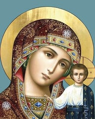 Алмазная мозаика 40x50 cm.  "Mother of God of Kazan" цена и информация | Алмазная мозаика | 220.lv