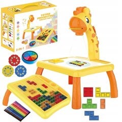 Projektors zīmēšanai ar mūziku + darbvirsmas Tetris "dzeltenā žirafe" cena un informācija | Attīstošās rotaļlietas | 220.lv