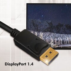 Кабель Techly DisplayPort 1.4 8K 2м черный, DP-DP M/M цена и информация | Кабели и провода | 220.lv