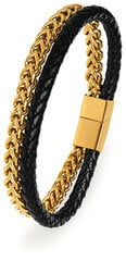 Роскошный двойной двухцветный кожаный браслет Troli  цена и информация | Мужские украшения | 220.lv