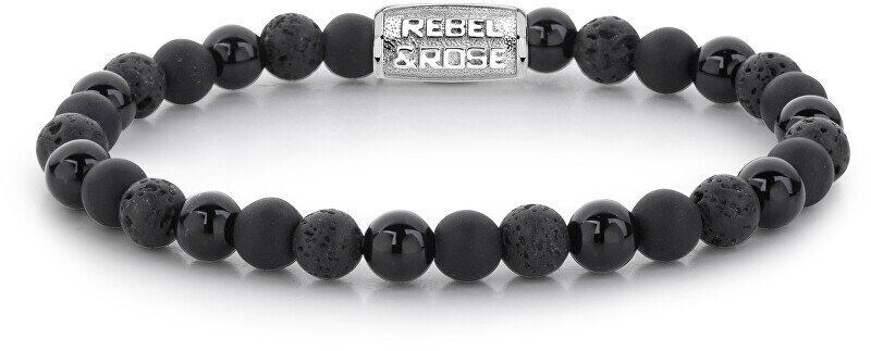 Rebel&Rose Rokassprādze ar pērlītēm Black Rocks RR-60033-S цена и информация | Rokassprādzes | 220.lv