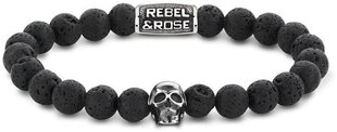 Rebel&Rose Pērlīšu rokassprādze Skull Black Moon RR-SK001-S cena un informācija | Rokassprādzes | 220.lv