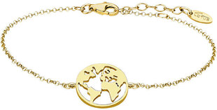 Lotus Silver Стильный позолоченный серебряный браслет Карта мира LP1898-2/3 цена и информация | Женские браслеты | 220.lv