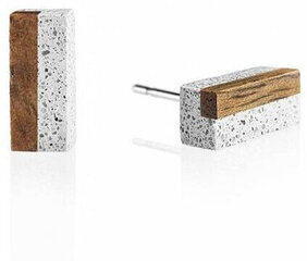 Gravelli Серьги из бетона и деревянных блоков GJEWWOG004UN цена и информация | Серьги | 220.lv