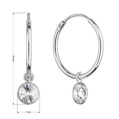 Серебряные круглые серьги Evolution Group Swarovski 2in1 31309.1 цена и информация | Серьги | 220.lv