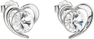 Серебряные серьги с белым сердцем Evolution Group Swarovski 31259.1 цена и информация | Серьги | 220.lv