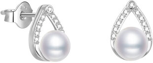 Beneto Eleganti sudraba auskaru kniedes ar īstu saldūdens pērli AGUP2266P cena un informācija | Auskari | 220.lv