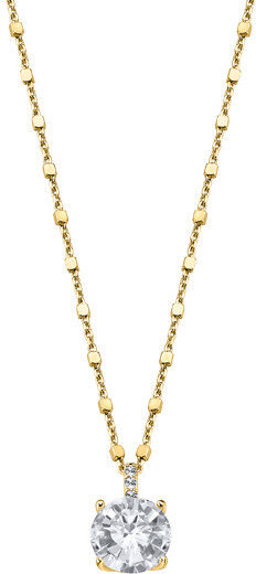 Lotus Silver Eleganta zeltīta sudraba kaklarota ar caurspīdīgiem cirkoniem LP2005-1 / 5 (ķēde, kulons) cena un informācija | Kaklarotas | 220.lv