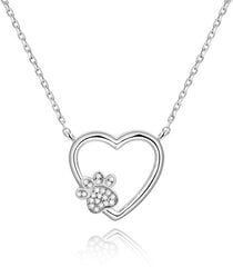 Серебряное ожерелье Beneto Love to Pet AGS702 (цепочка, кулон) цена и информация | Украшения на шею | 220.lv