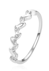 Beneto Очаровательное серебряное кольцо с прозрачными цирконами AGG389 цена и информация | Кольца | 220.lv