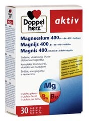 Uztura bagātinātājs Doppelherz aktiv magnijs 400 + B vitamīns+ folskābe tabletes, N30 cena un informācija | Vitamīni, preparāti, uztura bagātinātāji imunitātei | 220.lv