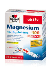 Uztura bagātinātājs Doppelherz aktiv Magnesium 400 Direkt paciņas, 20 gab. cena un informācija | Vitamīni, preparāti, uztura bagātinātāji labsajūtai | 220.lv