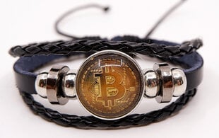 Кожаный браслет с символом криптовалюты, bitcoin #2 цена и информация | Женские браслеты | 220.lv