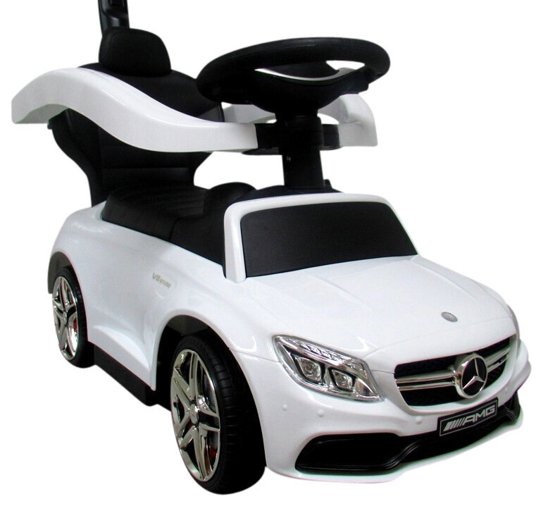 Bērnu stumjamā mašīna MERCEDES AMG C63, balta cena un informācija | Rotaļlietas zīdaiņiem | 220.lv