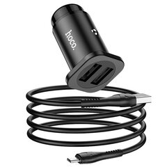 HOCO Car Charger 2 x USB + cable Micro USB Wise Road 24W Black cena un informācija | Lādētāji un adapteri | 220.lv