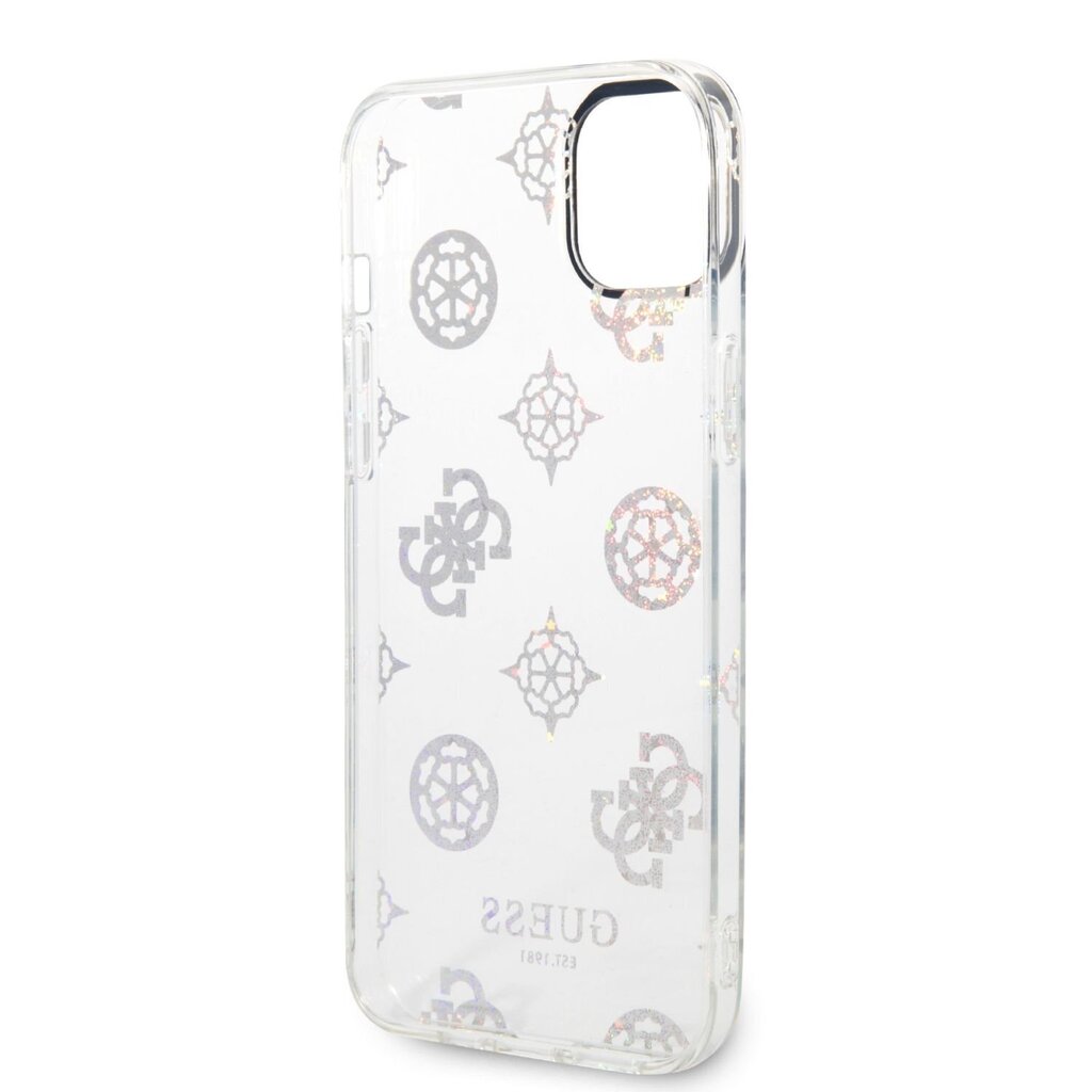 Guess PC/TPU Peony Glitter Case for iPhone 14 Plus White цена и информация | Telefonu vāciņi, maciņi | 220.lv