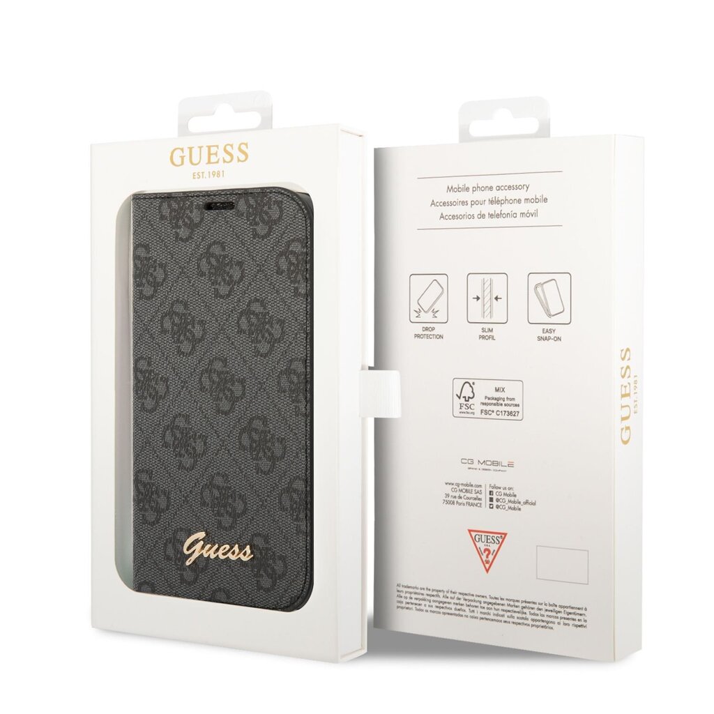 Guess PC/TPU 4G Metal Camera Outline Book Case for iPhone 14 Pro Max Black цена и информация | Telefonu vāciņi, maciņi | 220.lv