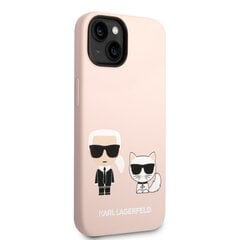 Karl Lagerfeld MagSafe Compatible Case Liquid Silicone Karl and Choupette for iPhone 14 Plus Pink cena un informācija | Telefonu vāciņi, maciņi | 220.lv
