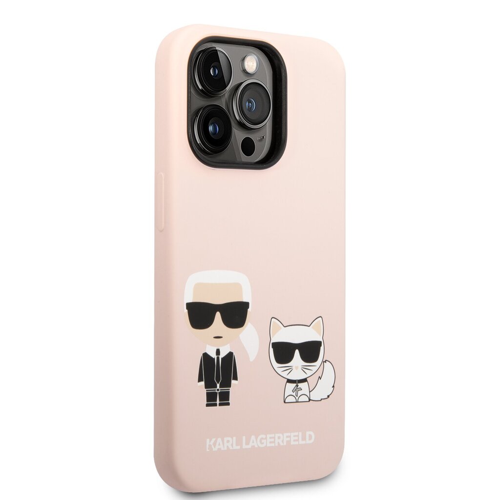 Karl Lagerfeld MagSafe Compatible Case Liquid Silicone Karl and Choupette for iPhone 14 Pro Pink цена и информация | Telefonu vāciņi, maciņi | 220.lv