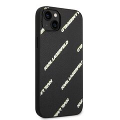 Karl Lagerfeld PU Grained Leather Logomania Case for iPhone 14 Plus Black cena un informācija | Telefonu vāciņi, maciņi | 220.lv