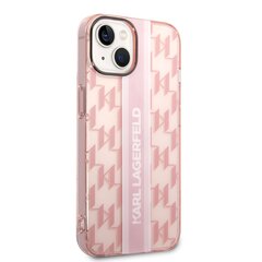 Karl Lagerfeld Monogram Vertical Stripe Case for iPhone 14 Pink цена и информация | Чехлы для телефонов | 220.lv