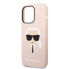 Karl Lagerfeld Liquid Silicone Karl Head Case for iPhone 14 Pro Pink cena un informācija | Telefonu vāciņi, maciņi | 220.lv