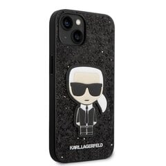 Karl Lagerfeld Glitter Flakes Ikonik Case for iPhone 14 Plus Black cena un informācija | Telefonu vāciņi, maciņi | 220.lv