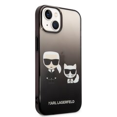 Karl Lagerfeld Gradient Karl and Choupette Case for iPhone 14 Black cena un informācija | Telefonu vāciņi, maciņi | 220.lv