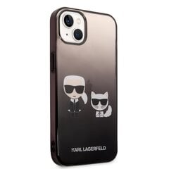 Karl Lagerfeld Gradient Karl and Choupette Case for iPhone 14 Plus Black cena un informācija | Telefonu vāciņi, maciņi | 220.lv