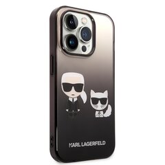 Karl Lagerfeld Gradient Karl and Choupette Case for iPhone 14 Pro Black cena un informācija | Telefonu vāciņi, maciņi | 220.lv