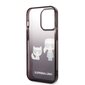 Karl Lagerfeld Gradient Karl and Choupette Case for iPhone 14 Pro Black cena un informācija | Telefonu vāciņi, maciņi | 220.lv