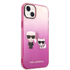 Karl Lagerfeld Gradient Karl and Choupette Case for iPhone 14 Plus Pink cena un informācija | Telefonu vāciņi, maciņi | 220.lv