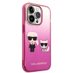 Karl Lagerfeld Gradient Karl and Choupette Case for iPhone 14 Pro Pink цена и информация | Чехлы для телефонов | 220.lv