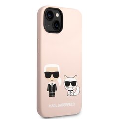 Karl Lagerfeld and Choupette Liquid Silicone Case for iPhone 14 Plus Pink cena un informācija | Telefonu vāciņi, maciņi | 220.lv