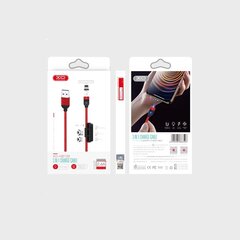 XO cable magnetic NB128 3in1 USB - Lightning + USB-C + microUSB 1,0 м 2,4A red цена и информация | Кабели для телефонов | 220.lv