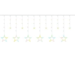 Aizkars Zvaigznītes 138 LED, krāsains, 2,5 m cena un informācija | Ziemassvētku lampiņas, LED virtenes | 220.lv