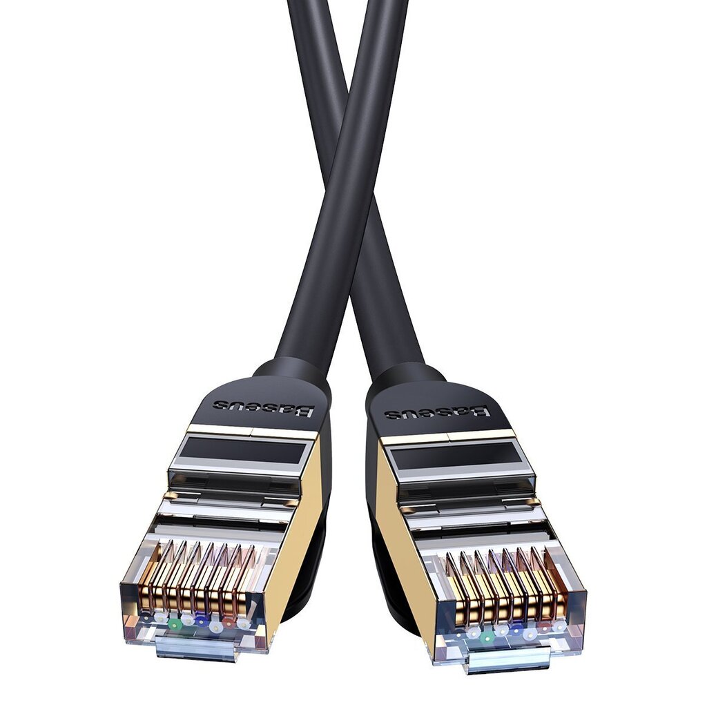 Baseus Speed Seven High Speed RJ45 Network Cable 10Gbps 1m Black (WKJS010101) cena un informācija | Kabeļi un vadi | 220.lv