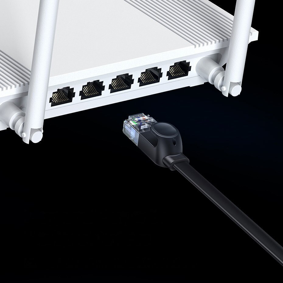 Baseus high Speed Six types of RJ45 Gigabit network cable (flat cable)2m Black цена и информация | Kabeļi un vadi | 220.lv