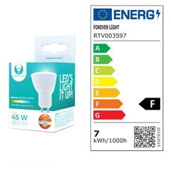 Forever Light LED spuldze GU10 7W 230V 4500K 90lm 38° цена и информация | Лампочки | 220.lv