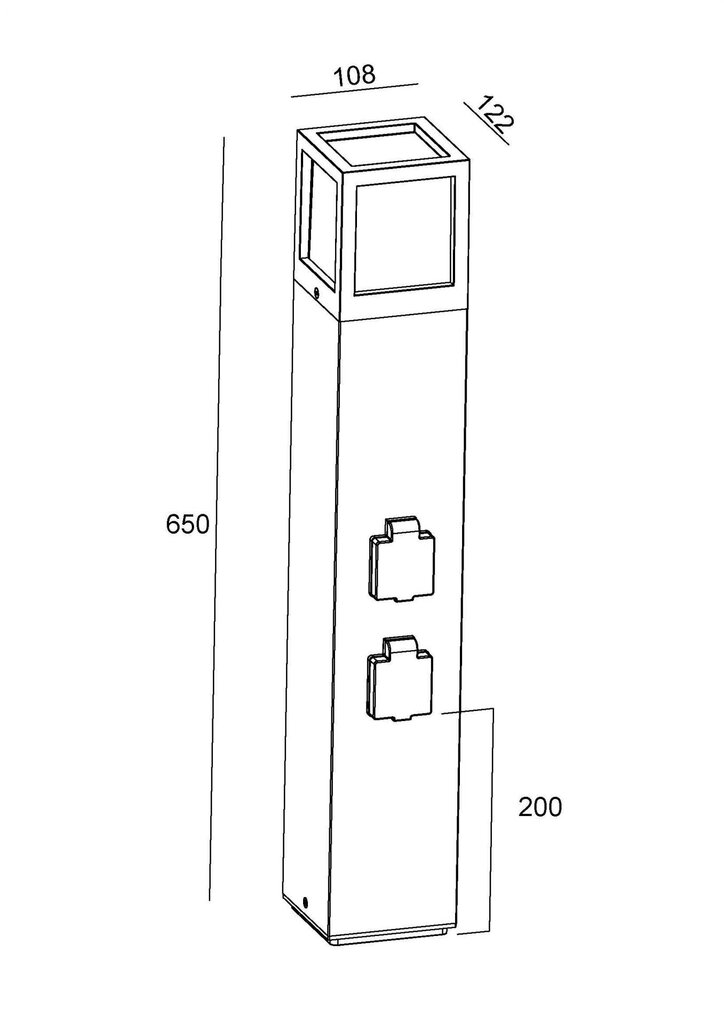 Āra lampa E27 + Āra kontaktligzdun Socket Tower Facado 220-240V IP54 650mm cena un informācija | Āra apgaismojums | 220.lv